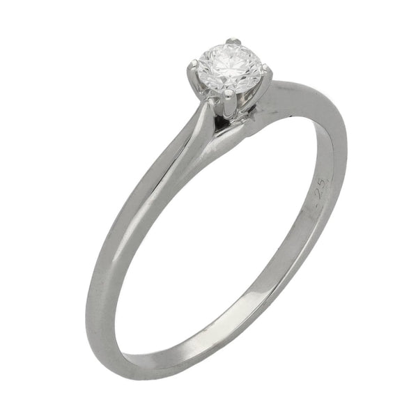 Ladies 18ct White Gold Certified Diamond Engagement Ring