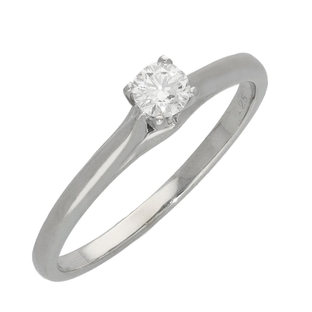 Ladies 18ct White Gold Certified Diamond Engagement Ring