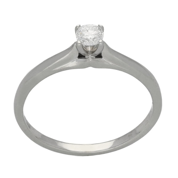 Ladies 18ct White Gold Certified Diamond Engagement Ring
