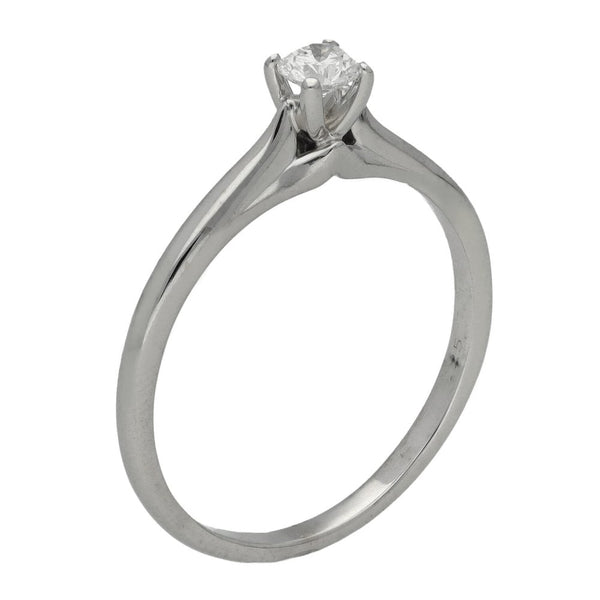 Ladies 18ct White Gold Certified Diamond Engagement Ring