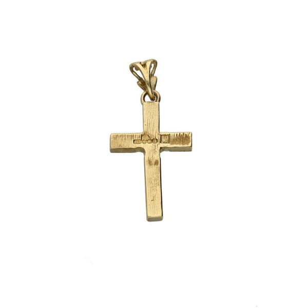 9ct Yellow Gold Small Patterned Cross - 3.7g