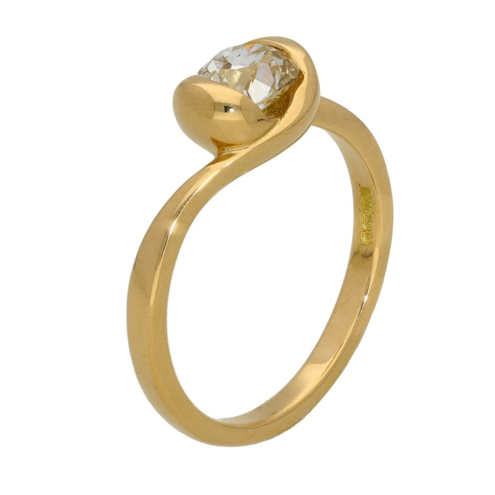 Ladies 18ct Rose Gold 0.86ct Diamond Solitaire Engagement Ring
