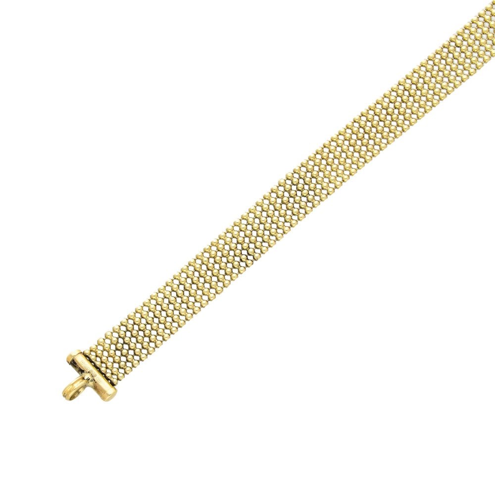Ladies 9ct Yellow Gold Bead Style Bracelet - 7"