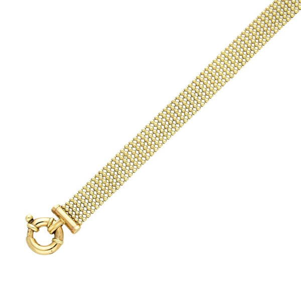 Ladies 9ct Yellow Gold Bead Style Bracelet - 7"