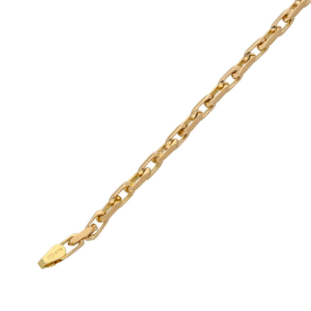 Ladies 9ct Yellow Gold Belcher Bracelet - 7.5"
