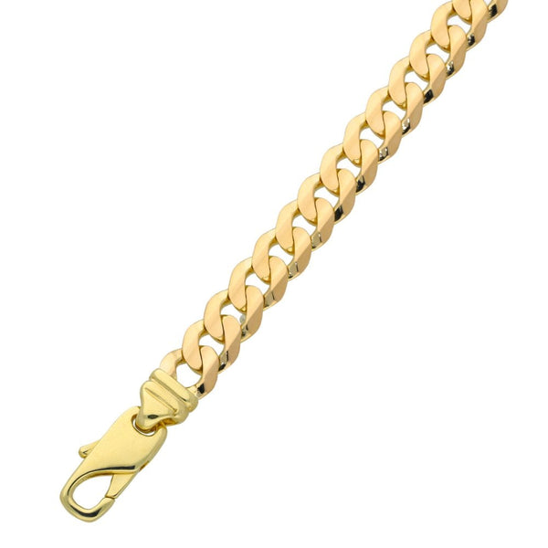 Ladies 9ct Yellow Gold 7.5" Curb Bracelet - 14.9g