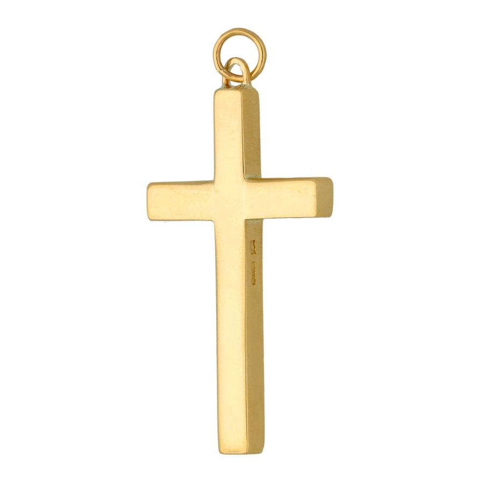 9ct Yellow Gold Plain Block Cross - 10.2g