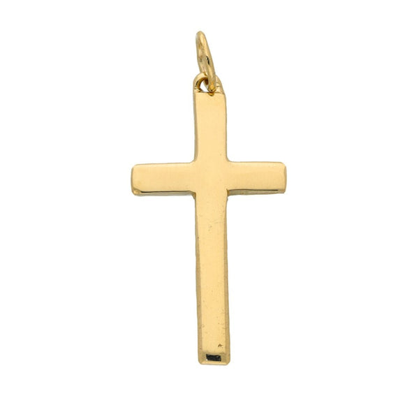 9ct Yellow Gold Plain & Pattern Cross - 3.7g