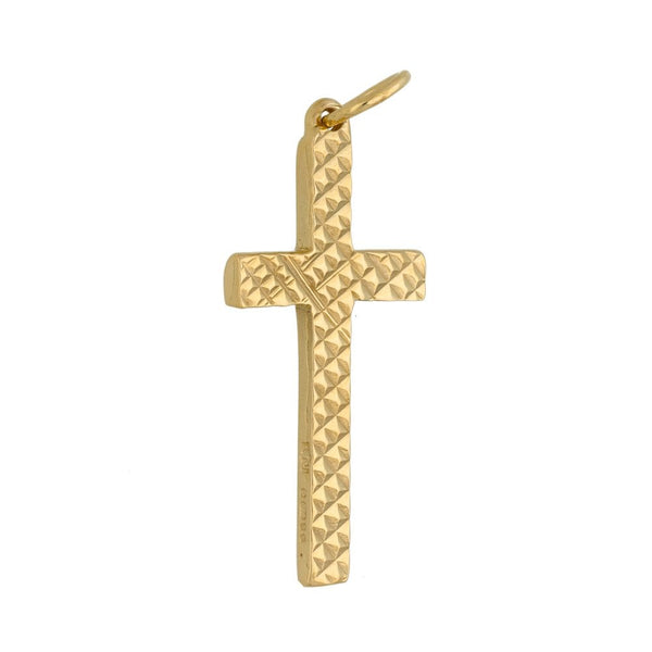 9ct Yellow Gold Plain & Pattern Cross - 3.7g