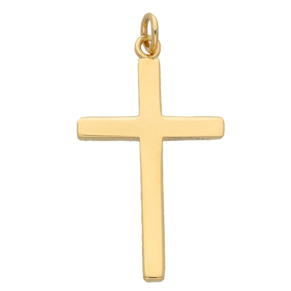 9ct Yellow Gold Plain Cross Pendant - 4.3g