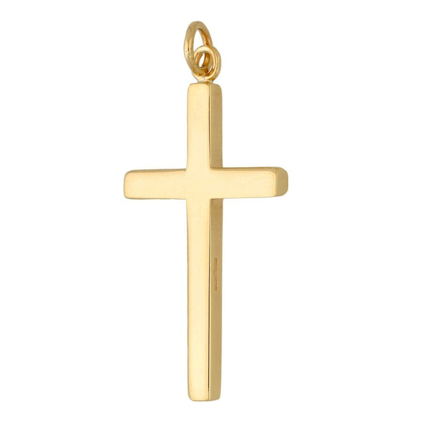9ct Yellow Gold Plain Cross Pendant - 4.3g