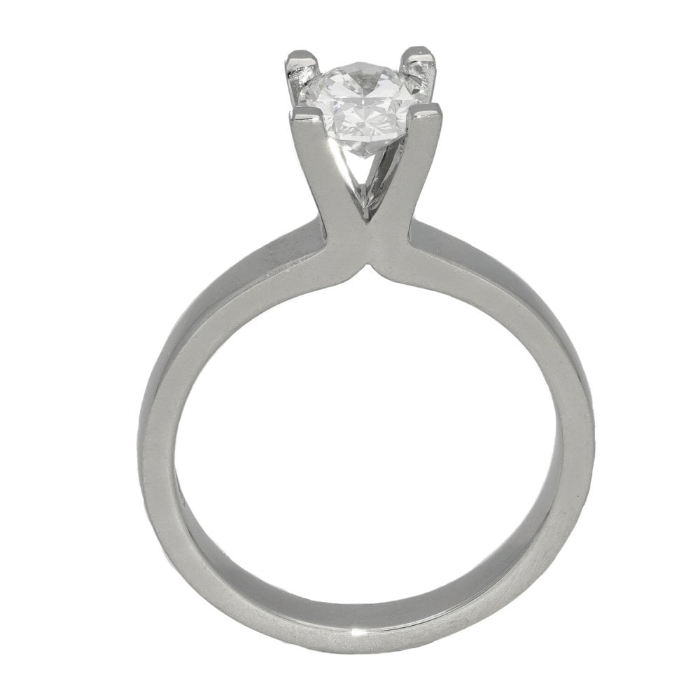 1.00ct Platinum Certified Oval Diamond Engagement Ring - D/VS2