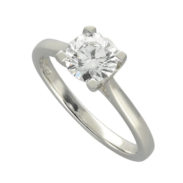 1.00ct Platinum Certified Diamond Engagement Ring - E/VS2
