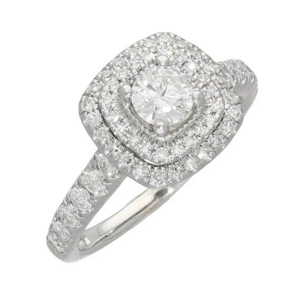 Ladies 18ct White Gold Diamond Cluster Ring - 1.00ct