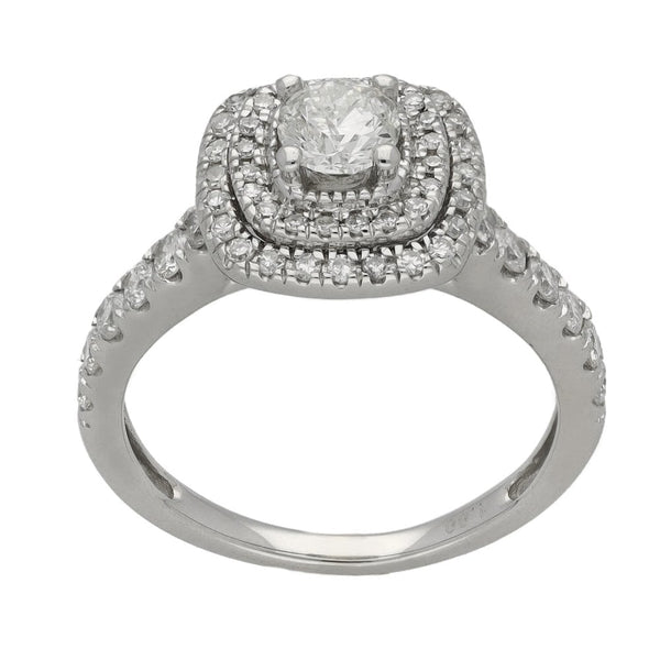 Ladies 18ct White Gold Diamond Cluster Ring - 1.00ct