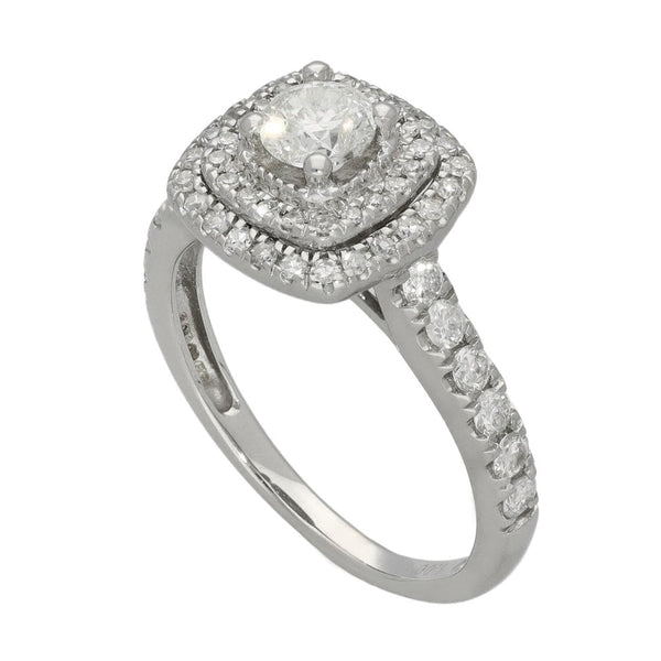 Ladies 18ct White Gold Diamond Cluster Ring - 1.00ct