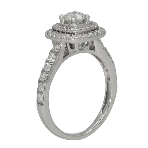 Ladies 18ct White Gold Diamond Cluster Ring - 1.00ct