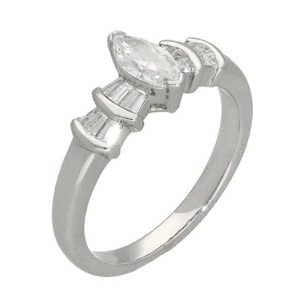 Ladies 18ct White Gold Marquise Diamond Ring - 1.00ct