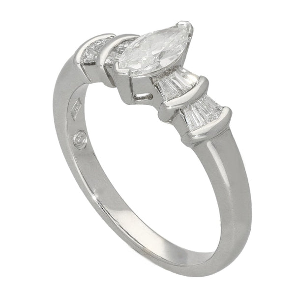 Ladies 18ct White Gold Marquise Diamond Ring - 1.00ct