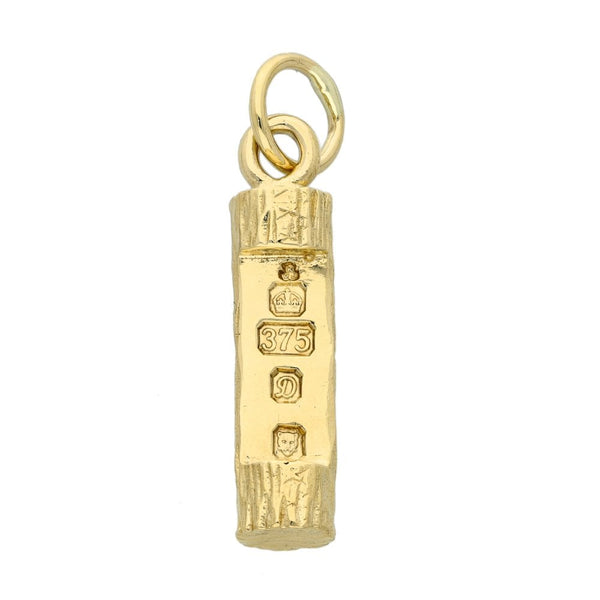 9ct Yellow Gold Tree Trunk Ingot Pendant - 6.7g