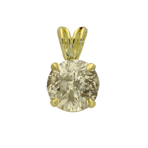 Ladies 18ct Yellow Gold 2.00ct Round Diamond Pendant