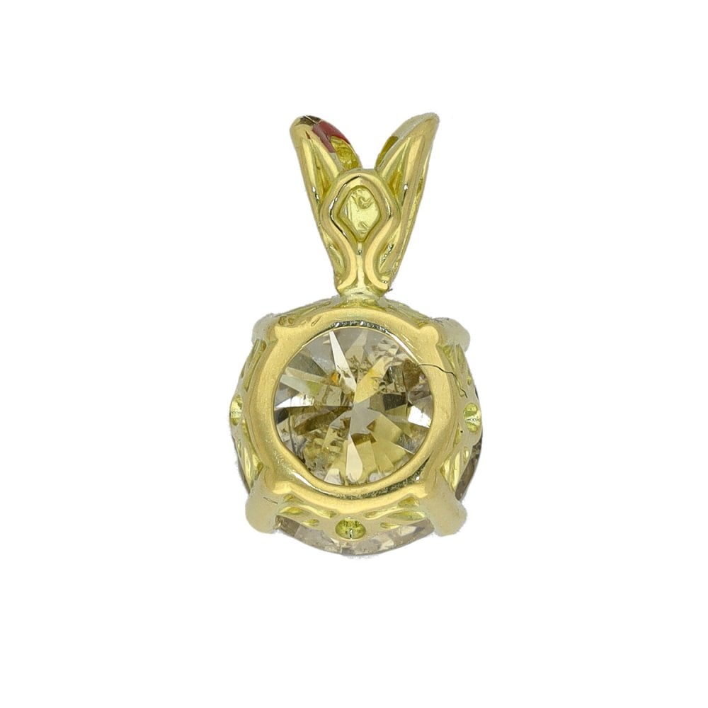 Ladies 18ct Yellow Gold 2.00ct Round Diamond Pendant