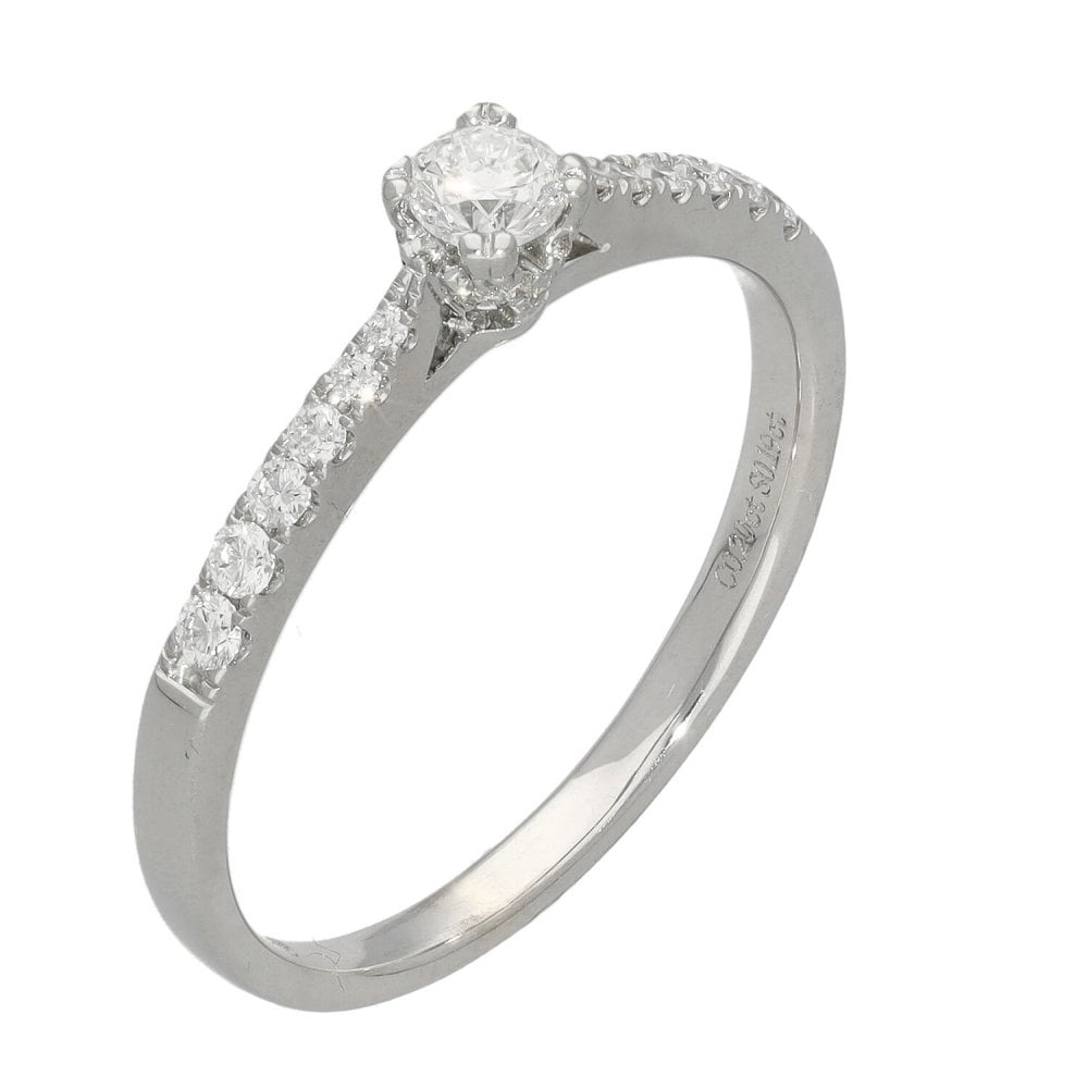 Ladies 18ct White Gold Diamond Engagement Ring - 0.39ct