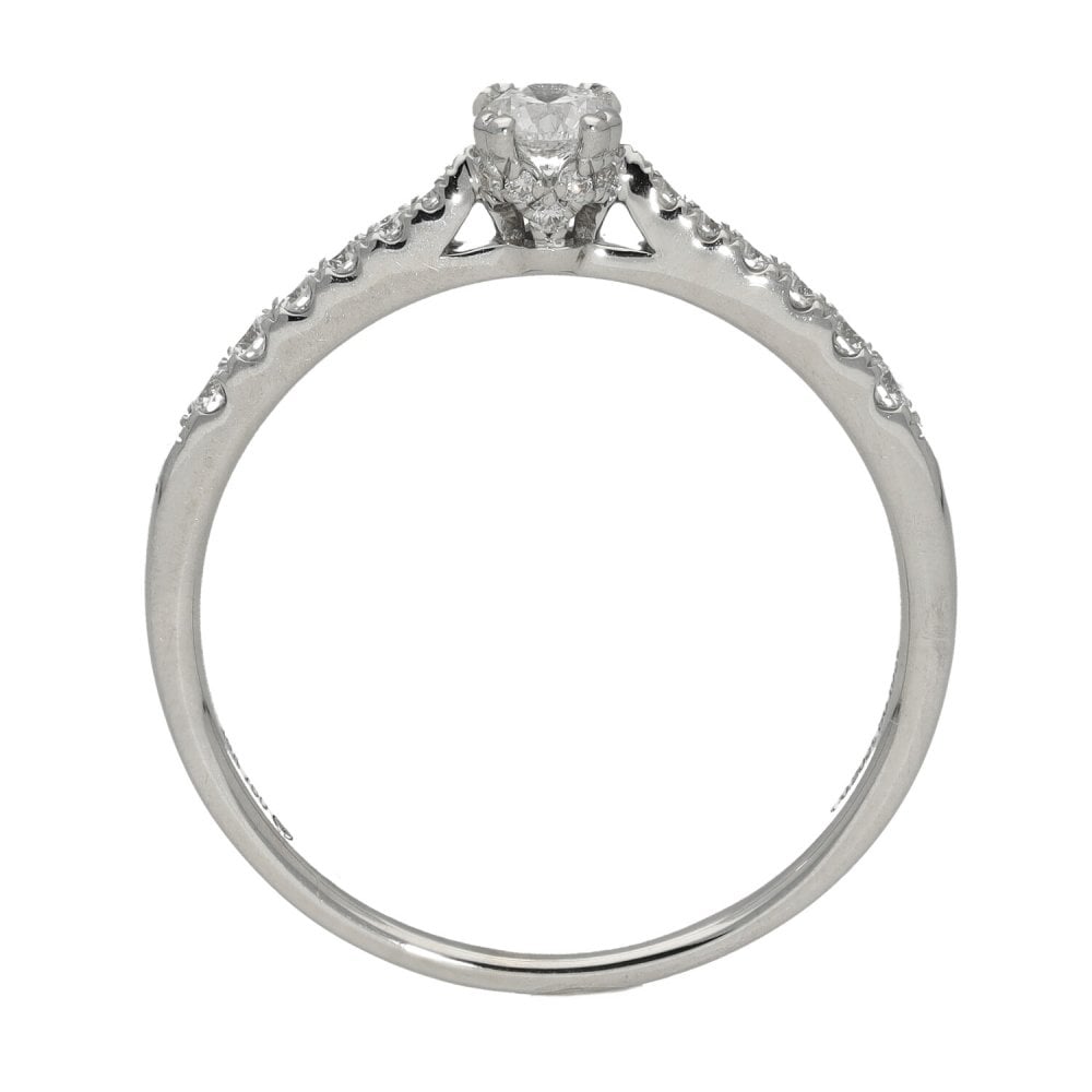 Ladies 18ct White Gold Diamond Engagement Ring - 0.39ct
