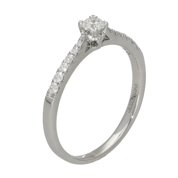 Ladies 18ct White Gold Diamond Engagement Ring - 0.39ct