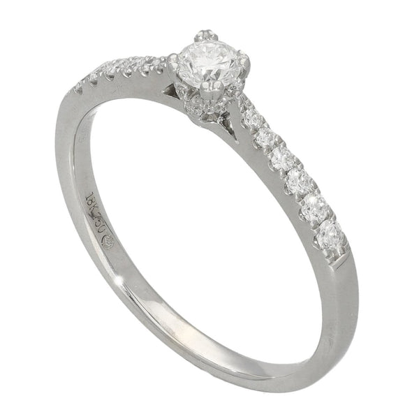 Ladies 18ct White Gold Diamond Engagement Ring - 0.39ct