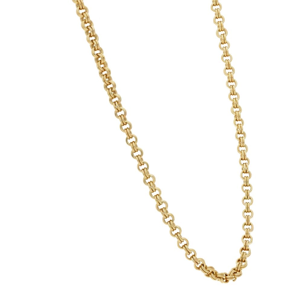 Mens 9ct Yellow Gold Double Belcher Link Chain - 28"