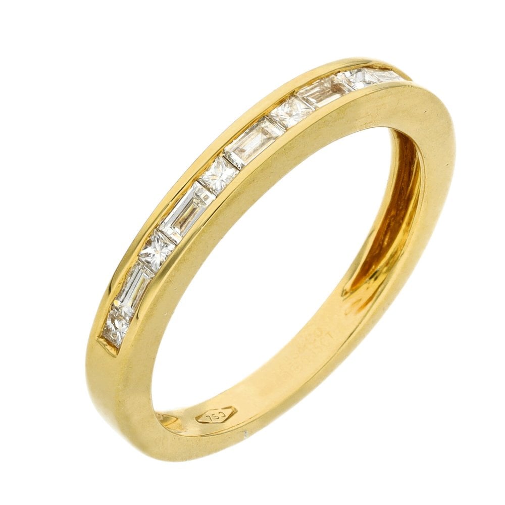 Ladies 18ct Yellow Gold Diamond Half Eternity Ring - 0.35ct