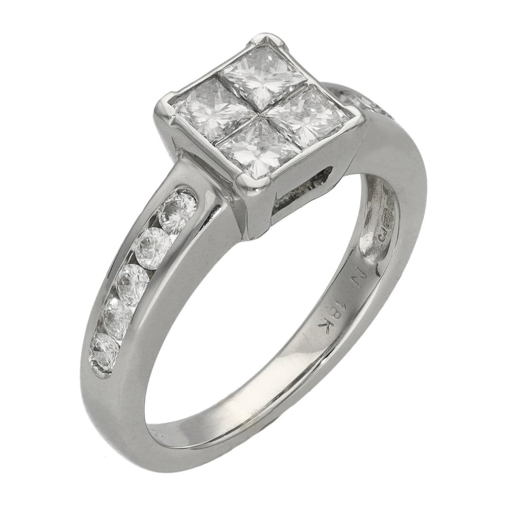 Ladies 18ct White Gold Diamond Set Engagement Ring - 1.00ct