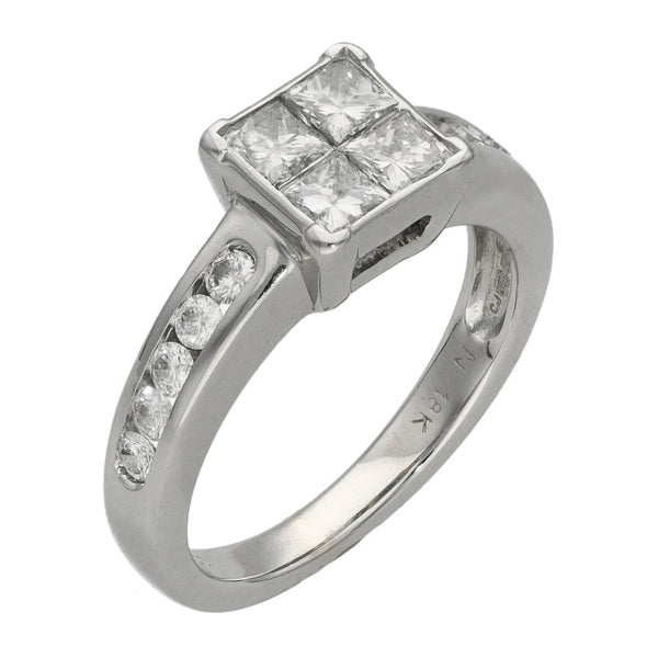 Ladies 18ct White Gold Diamond Set Engagement Ring - 1.00ct