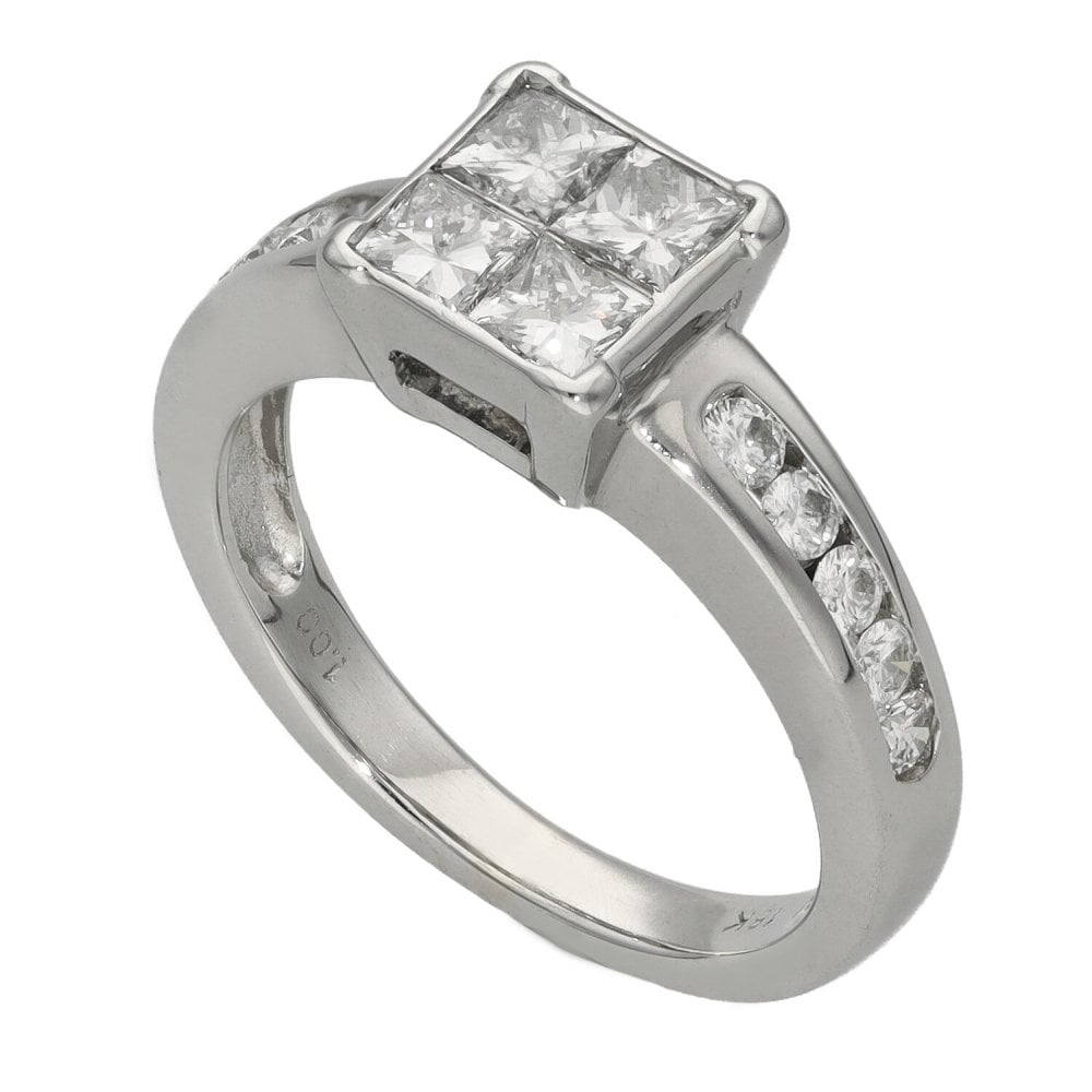 Ladies 18ct White Gold Diamond Set Engagement Ring - 1.00ct