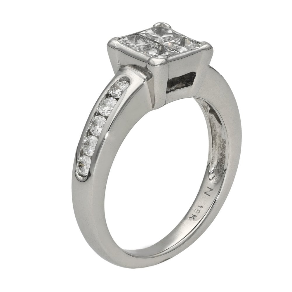 Ladies 18ct White Gold Diamond Set Engagement Ring - 1.00ct
