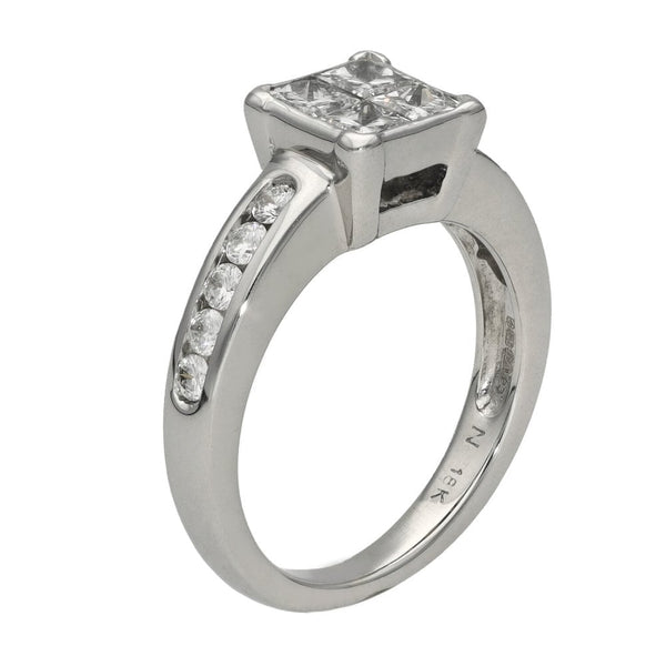 Ladies 18ct White Gold Diamond Set Engagement Ring - 1.00ct