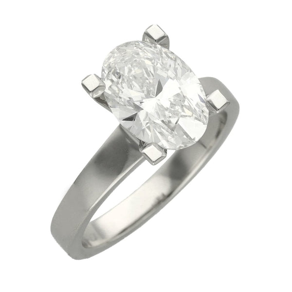 2.50ct Platinum Certified Oval Diamond Engagement Ring - F/VS2