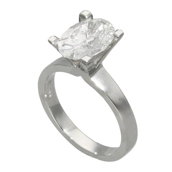 2.50ct Platinum Certified Oval Diamond Engagement Ring - F/VS2