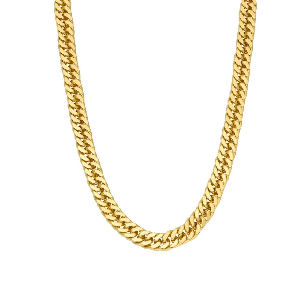 9ct Yellow Gold Double Curb Chain - 18" - 34.4g