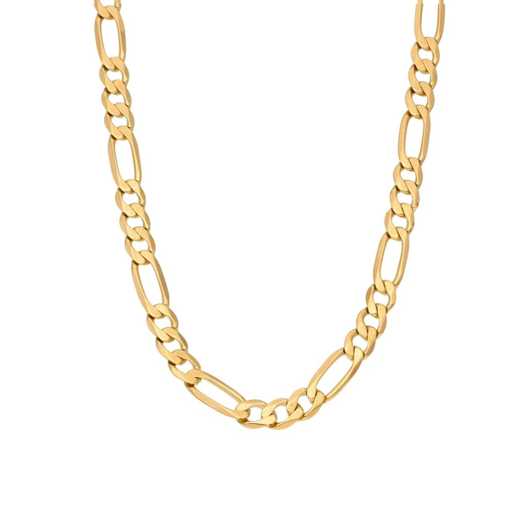 9ct Yellow Gold Figaro Chain - 18" - 15.6g