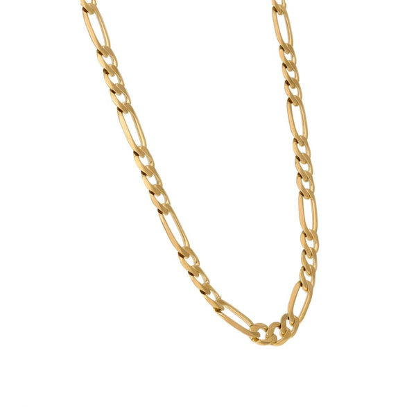 9ct Yellow Gold Figaro Chain - 18" - 15.6g