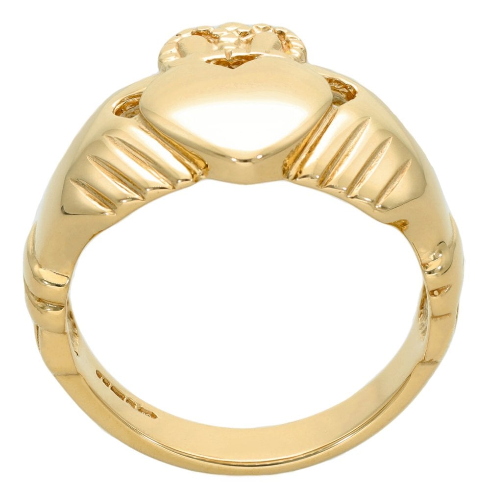 9ct Yellow Gold Claddagh Ring - Size W