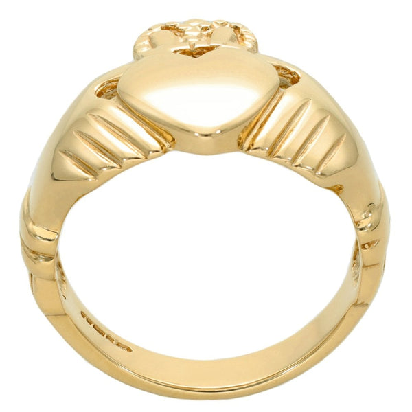 9ct Yellow Gold Claddagh Ring - Size W
