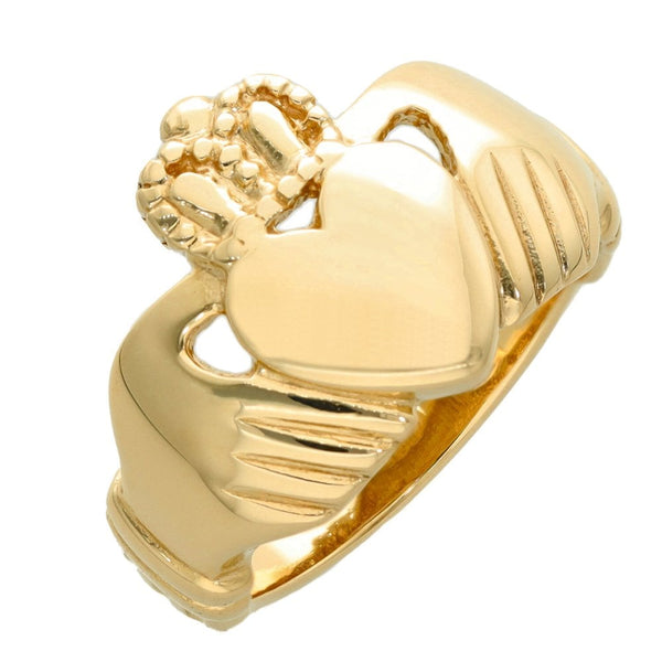 9ct Yellow Gold Claddagh Ring - Size W