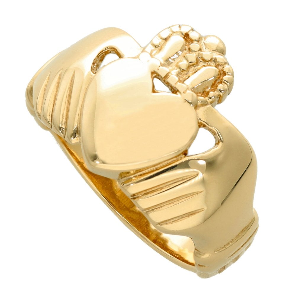 9ct Yellow Gold Claddagh Ring - Size W