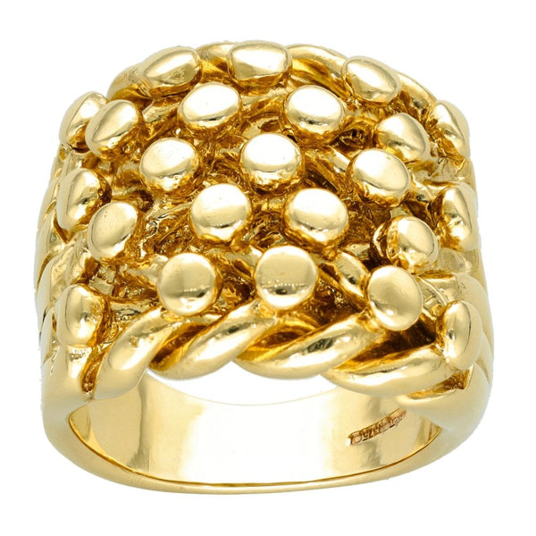 9ct Yellow Gold Keeper Ring - Size W