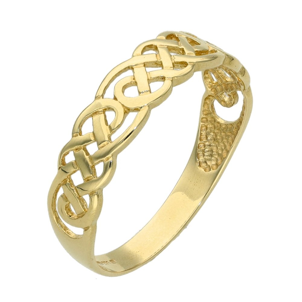 9ct Yellow Gold Open Celtic Ring - Size Q