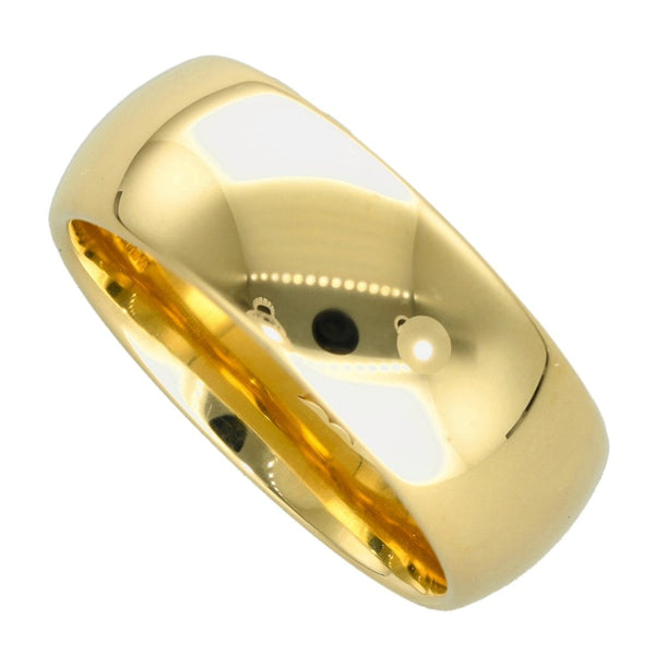 9ct Yellow Gold 8mm D-Shape Wedding Ring - Size U