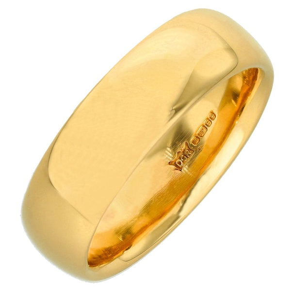 9ct Yellow gold Court Wedding Ring - Size V½
